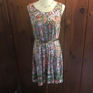 Ellen Tracy Floral Open Back Dress XL